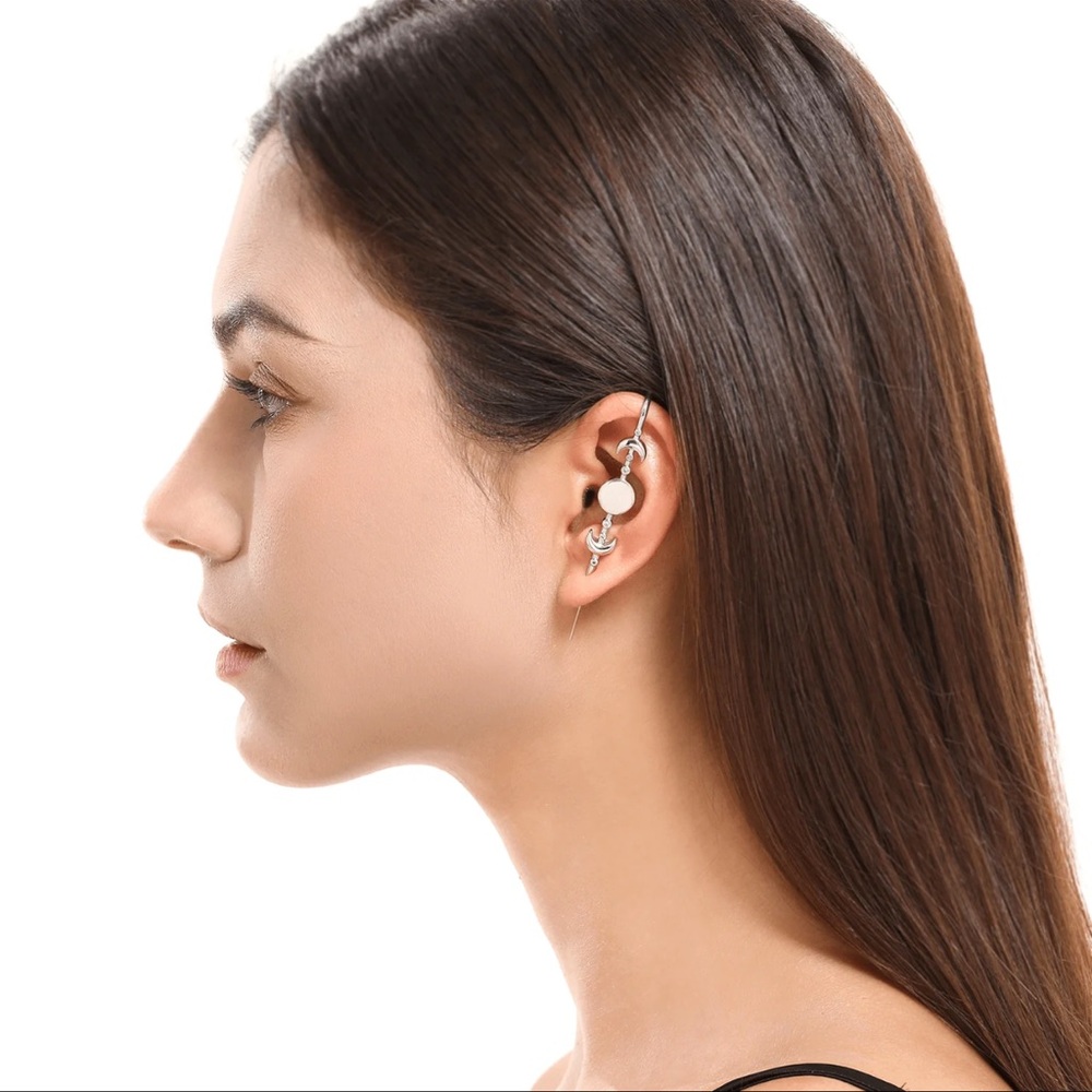 Stunning Oryelo Moon Phases helix hoop earring ear cuff adjustable NWT